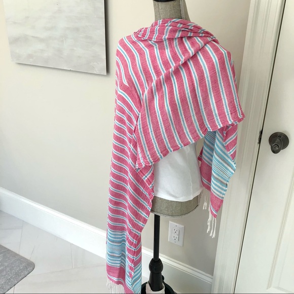 3/$25 Striped Lightweight Cotton Scarf - Picture 3 of 6